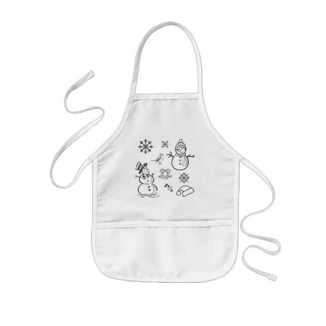Weihnachten Niedlicher Cartoon Snowman Funny Snowf Kinderschürze (Vorne)