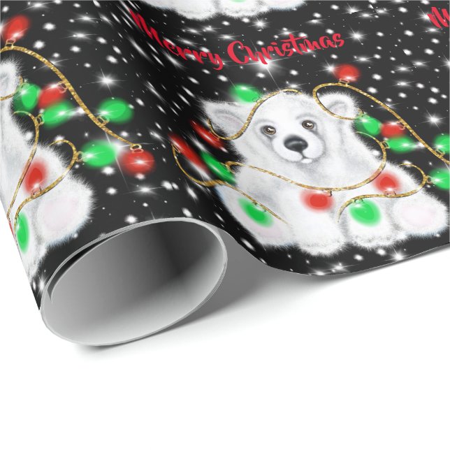 Weihnachten niedlicher Eisbärenkuchen, Weihbärchen Geschenkpapier (Rolleneckpunkt)