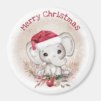 Weihnachten Niedlicher Elefant in der Weihnachtsma