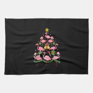 Weihnachten - Niedlicher Flamingo Weihnachtsbaum Geschirrtuch