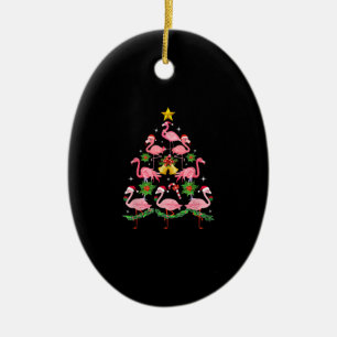 Weihnachten - Niedlicher Flamingo Weihnachtsbaum Keramik Ornament