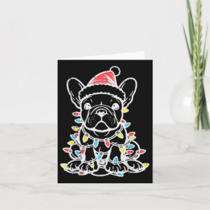 Weihnachten Niedlicher Hund Französischer Bulldog  Karte