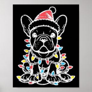 Weihnachten Niedlicher Hund Französischer Bulldog Poster