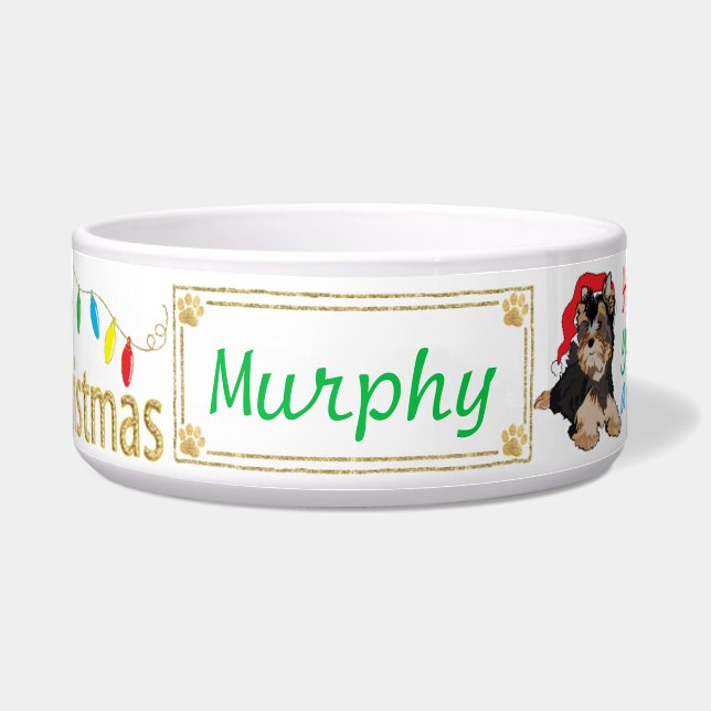 Weihnachten Niedlicher Hund Pet Bowl Furry Little  Napf (Vorderseite)