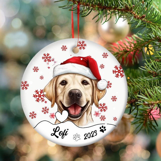 Weihnachten Niedlicher Labrador Hund Personalisier Keramik Ornament (Von Creator hochgeladen)