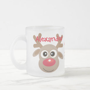 Weihnachten Niedlicher Rentier Cartoon Snowflake Mattglastasse