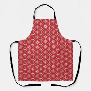 Weihnachten Niedlicher Roter Schneeflocken Minimal Schürze