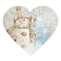 Weihnachten Niedlicher Schneemann mit Schneeflocke