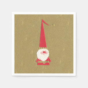 Weihnachten, Niedlicher Weihnachtsmann auf Gold Serviette