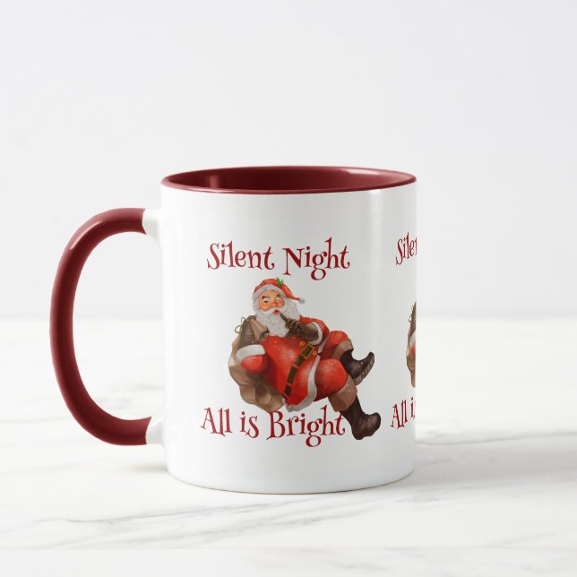 Weihnachten Niedlicher Weihnachtsmann Funny Jolly Tasse (Links)
