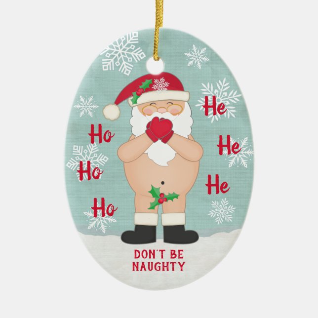 Weihnachten Niedlicher Weihnachtsmann Keramik Ornament (Vorne)