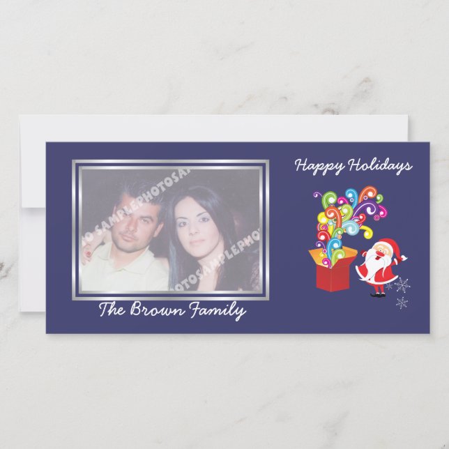 Weihnachten niedlicher Weihnachtsmann und Geschenk (Vorderseite)