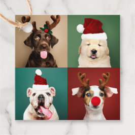 Weihnachten Niedlicher Weihnachtsmann Welpen Custo Geschenkanhänger