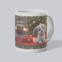 Weihnachten Niedlicher Welpenhund Übernachtung Tas Kaffeetasse