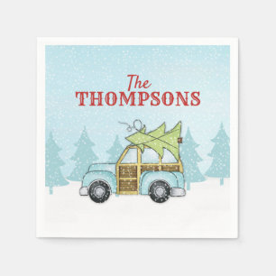Weihnachten Niedlicher Winterurlaub Whimsikwoodlan Serviette