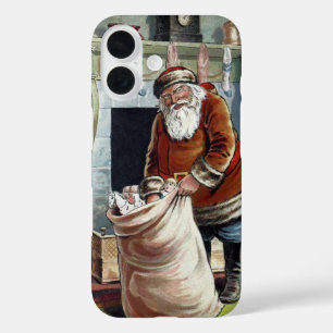 Weihnachten, Nikolaus am Kamin iPhone 16 Hülle
