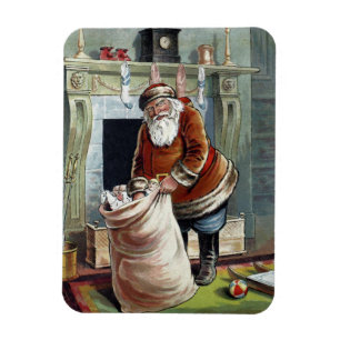 Weihnachten, Nikolaus am Kamin Magnet