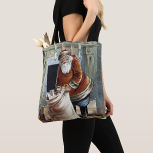 Weihnachten, Nikolaus am Kamin Tasche