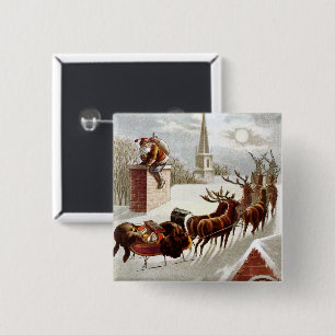 Weihnachten, Nikolaus auf dem Dach Button