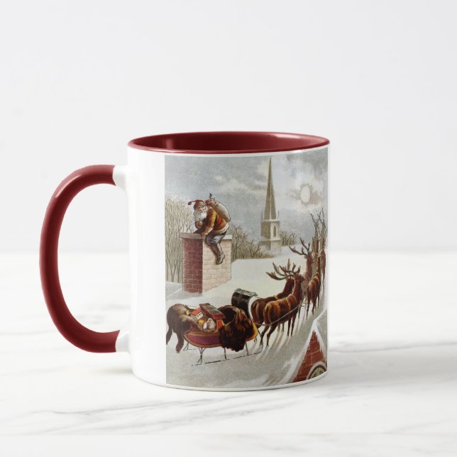 Weihnachten, Nikolaus auf dem Dach Tasse (Links)