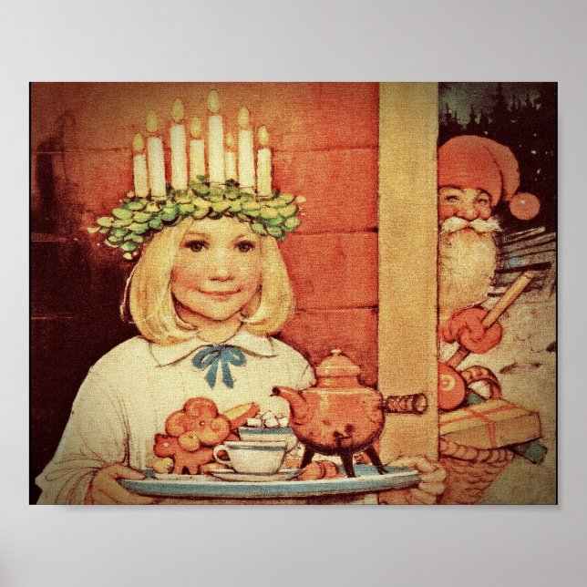 Weihnachten Nisse und Lucia Day Karin Poster (Vorne)