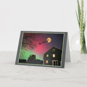 Weihnachten-Nordlichter mit Santa Feiertagskarte