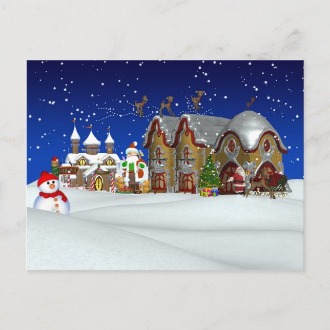Weihnachten - Nordpol - Landschaft Postkarte (Vorderseite)
