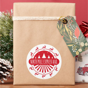 Weihnachten Nordpol Postaufkleber Runder Aufkleber