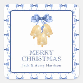 Weihnachten oder Hochzeitsglocken Quadratischer Aufkleber