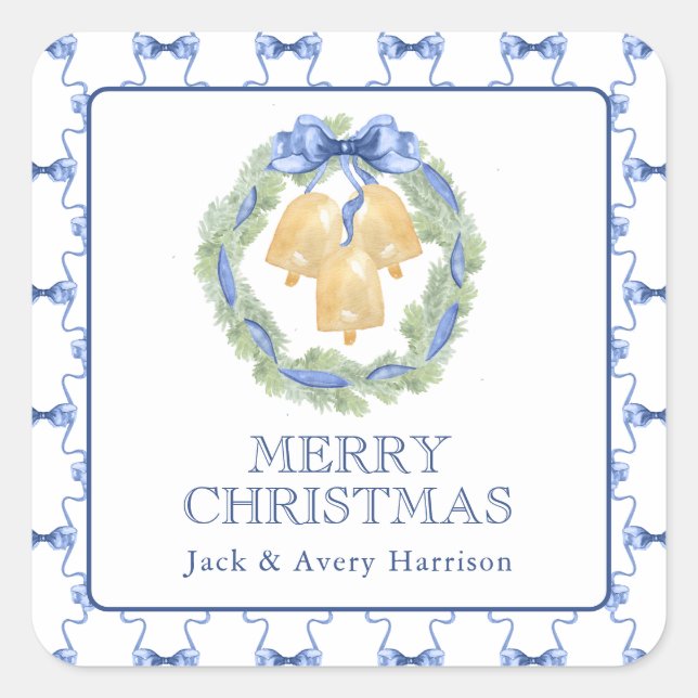 Weihnachten oder Hochzeitsglocken Quadratischer Aufkleber (Vorderseite)