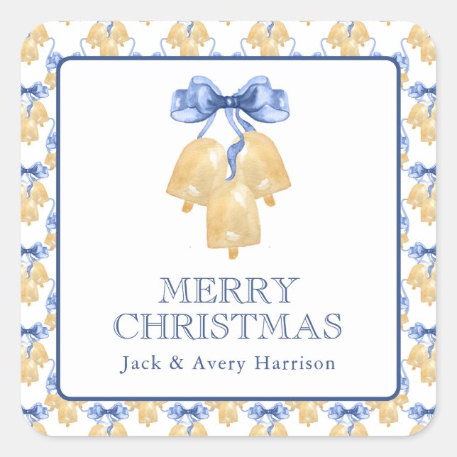 Weihnachten oder Hochzeitsglocken Quadratischer Aufkleber (Vorderseite)