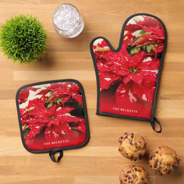 Weihnachten Ofenhandschuh & Topflappen-Set (Oben Unten)