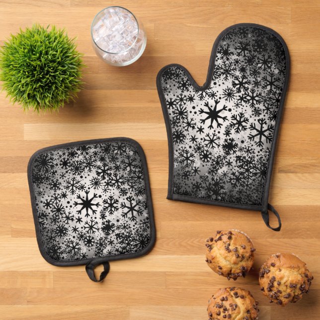 Weihnachten Ofenhandschuh & Topflappen-Set (Oben Unten)