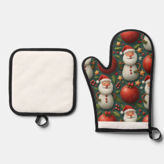 Weihnachten Ofenhandschuh & Topflappen-Set