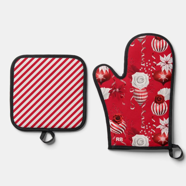 Weihnachten Ofenhandschuh & Topflappen-Set (Vorderseite)