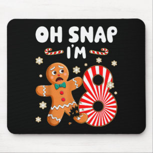 Weihnachten Oh Snap 8 Jahre alter Gingerbread Mann Mousepad