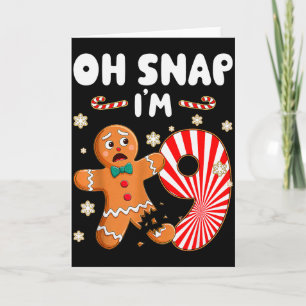 Weihnachten Oh Snap 9-jähriger Lebkuchenmann 9. Ge Karte