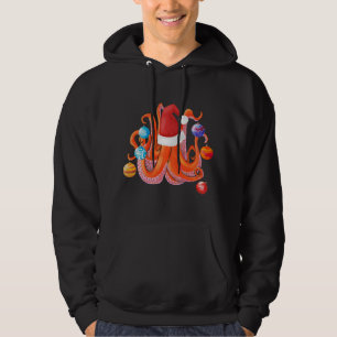 Weihnachten Oktopus Weihnachtsmannmütze Weihnachts Hoodie