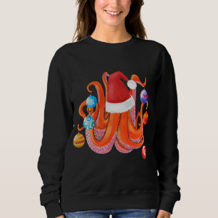 Weihnachten Oktopus Weihnachtsmannmütze Weihnachts Sweatshirt