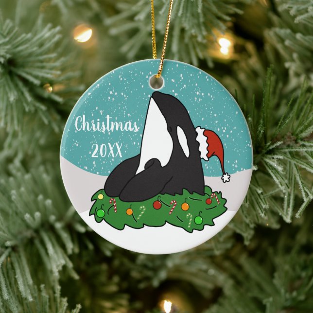 Weihnachten Orca Keramik Ornament (Baum)