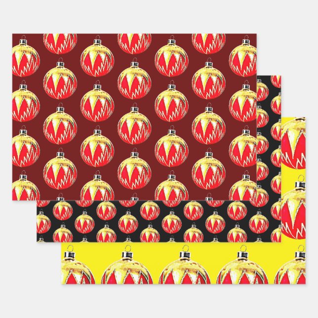 Weihnachten-Ornament Geschenkpapier Set (Set)