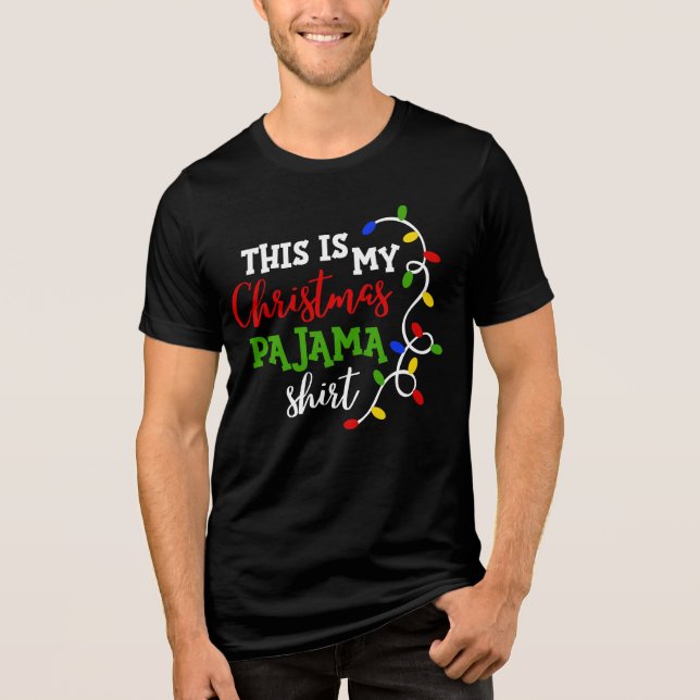 Weihnachten Pajama Shirt Festliche Lichter Feierta (Vorderseite)