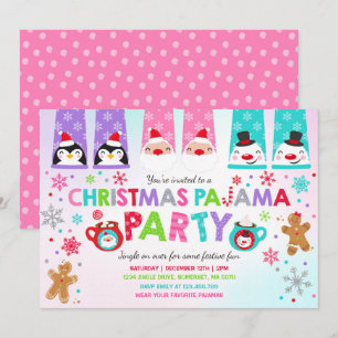 Weihnachten Pajamas Party Einladung Urlaub Pajamas