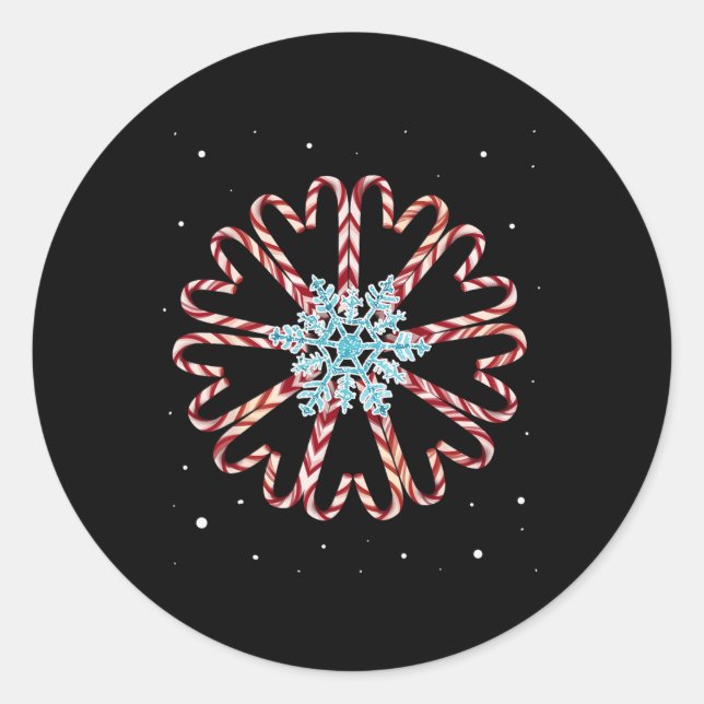 Weihnachten Pajamas Snow Snowflake Xmas Geschenk C Runder Aufkleber (Vorderseite)