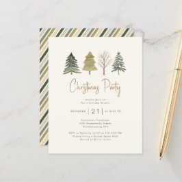 Weihnachten Party Aquarellkiefer Bäume