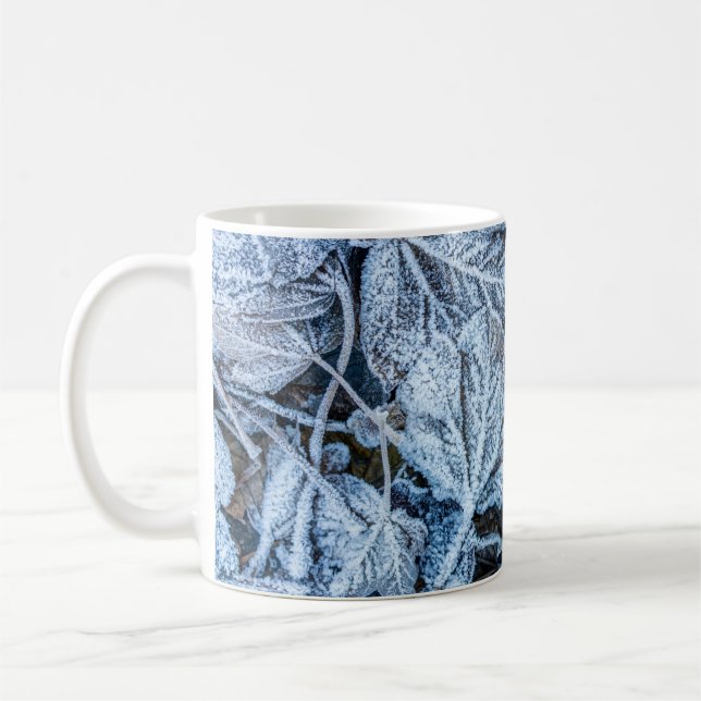 Weihnachten Party Blue Blätter Schnee Urlaub Winte Kaffeetasse (Links)