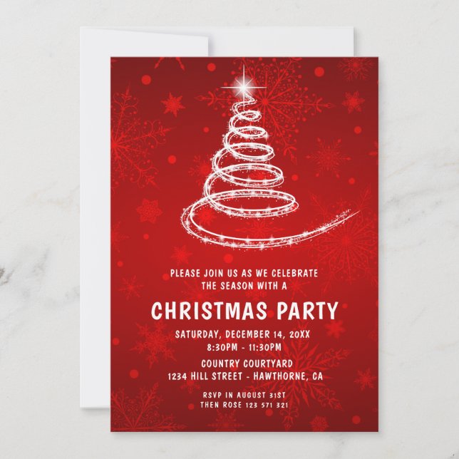 Weihnachten Party der magischen Weihnachtsbaum Ein Einladung (Vorderseite)