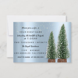 Weihnachten Party Einladung Blue Dinner Lux