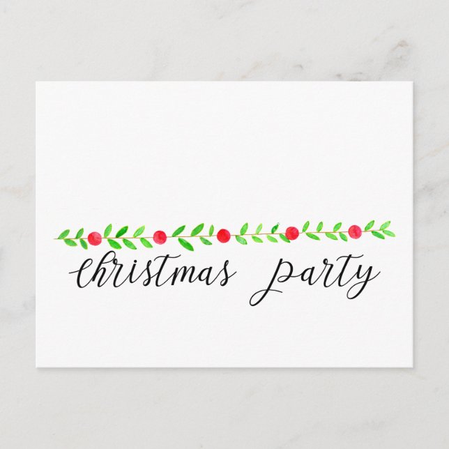 Weihnachten-Party Einladung, Weihnachten Postkarte (Vorderseite)