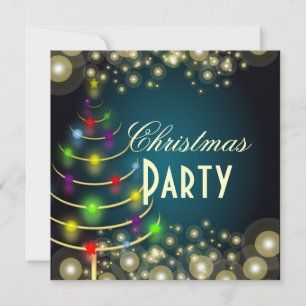 Weihnachten-Party Einladungen, Champagnerbläschen Einladung